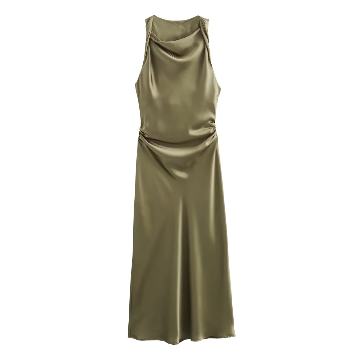 Satin Long Dresses for Women 2024 Summer Slip Midi Dress Woman Sexy Evening Party Dress Sleeveless Female Elegant Dresses