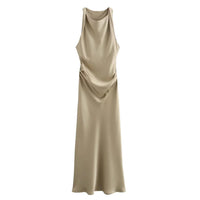 Satin Long Dresses for Women 2024 Summer Slip Midi Dress Woman Sexy Evening Party Dress Sleeveless Female Elegant Dresses