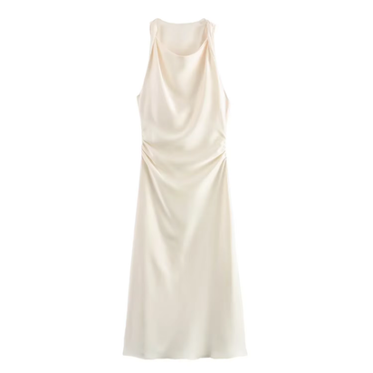 Satin Long Dresses for Women 2024 Summer Slip Midi Dress Woman Sexy Evening Party Dress Sleeveless Female Elegant Dresses
