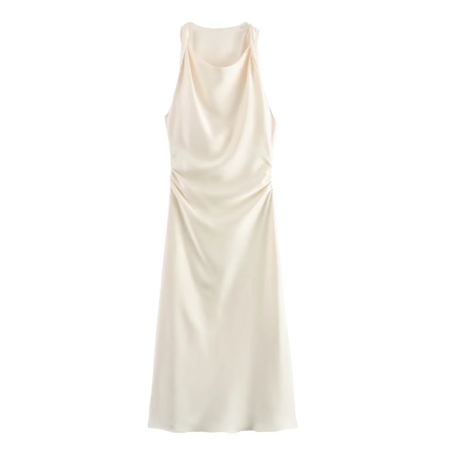 Satin Long Dresses for Women 2024 Summer Slip Midi Dress Woman Sexy Evening Party Dress Sleeveless Female Elegant Dresses