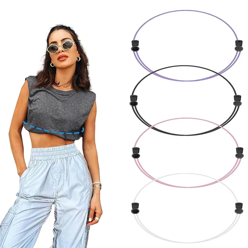 Abgr-4Pcs Adjustable Crop Band for Tucking Sweater and Shirt, the Elastic Tucking Band to Change the Style of Your Tops, Durable