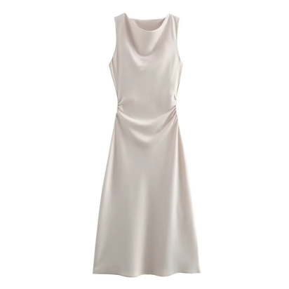 Satin Long Dresses for Women 2024 Summer Slip Midi Dress Woman Sexy Evening Party Dress Sleeveless Female Elegant Dresses