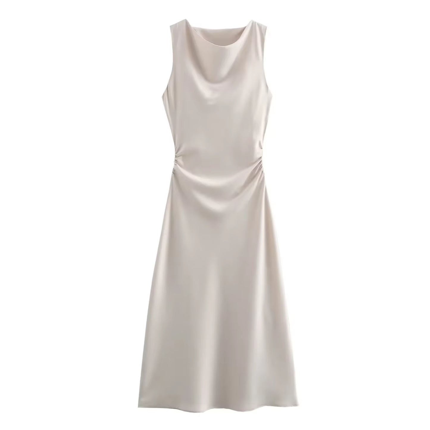 Satin Long Dresses for Women 2024 Summer Slip Midi Dress Woman Sexy Evening Party Dress Sleeveless Female Elegant Dresses