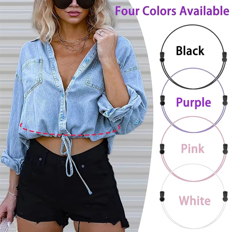 Abgr-4Pcs Adjustable Crop Band for Tucking Sweater and Shirt, the Elastic Tucking Band to Change the Style of Your Tops, Durable