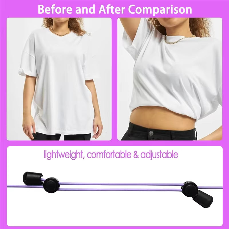 Abgr-4Pcs Adjustable Crop Band for Tucking Sweater and Shirt, the Elastic Tucking Band to Change the Style of Your Tops, Durable