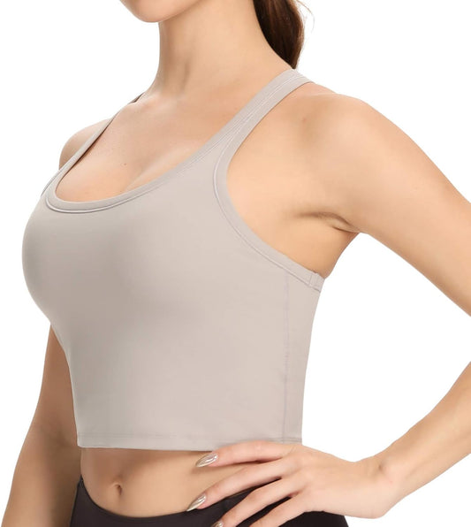 Women Removable Padded Sports Bras Workout Running Yoga Tank Tops