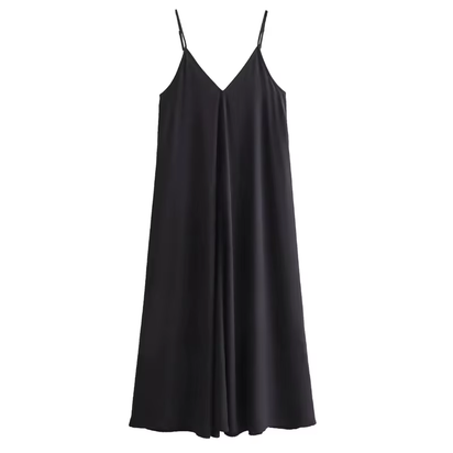 Slip Dress Women 2024 Summer Women'S Loose Dresses Sleeveless Thin Straps Black Long Dresses Backless Beach Holiday Dresses