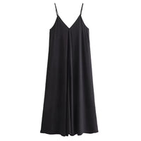 Slip Dress Women 2024 Summer Women'S Loose Dresses Sleeveless Thin Straps Black Long Dresses Backless Beach Holiday Dresses