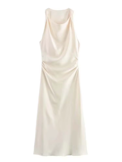 Satin Long Dresses for Women 2024 Summer Slip Midi Dress Woman Sexy Evening Party Dress Sleeveless Female Elegant Dresses