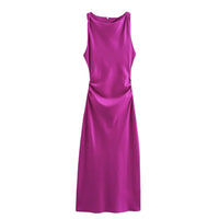 Satin Long Dresses for Women 2024 Summer Slip Midi Dress Woman Sexy Evening Party Dress Sleeveless Female Elegant Dresses