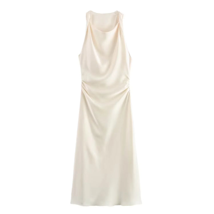 Satin Long Dresses for Women 2024 Summer Slip Midi Dress Woman Sexy Evening Party Dress Sleeveless Female Elegant Dresses
