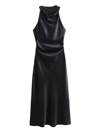 Satin Long Dresses for Women 2024 Summer Slip Midi Dress Woman Sexy Evening Party Dress Sleeveless Female Elegant Dresses
