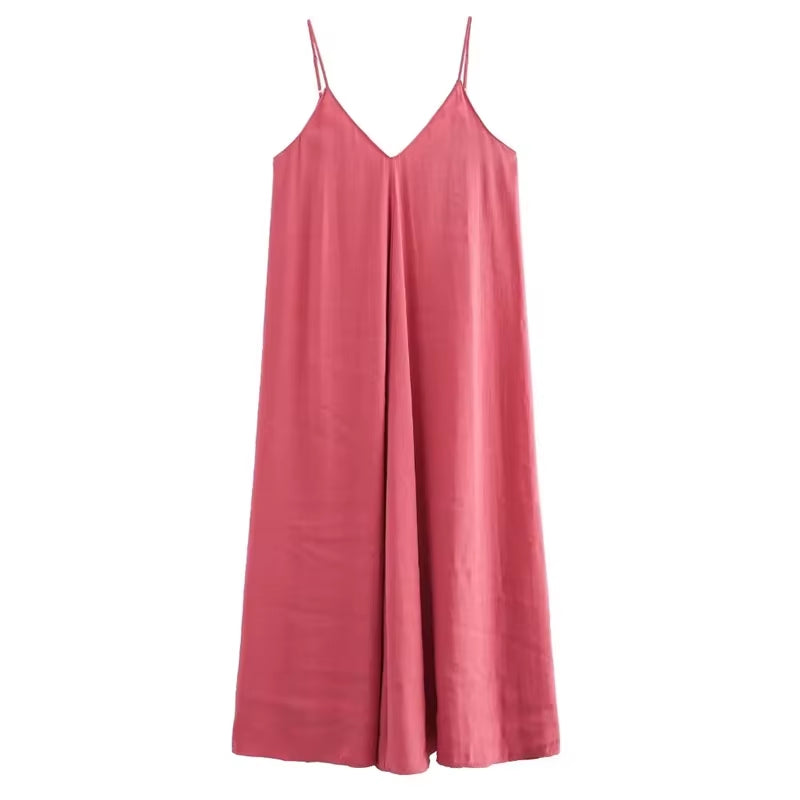 Slip Dress Women 2024 Summer Women'S Loose Dresses Sleeveless Thin Straps Black Long Dresses Backless Beach Holiday Dresses