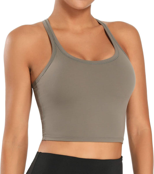 Women Removable Padded Sports Bras Workout Running Yoga Tank Tops
