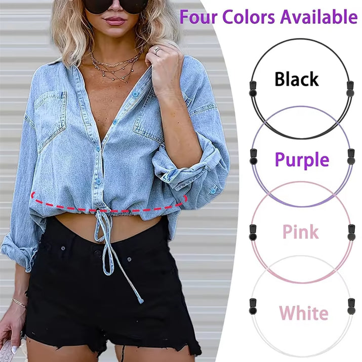 Abgr-4Pcs Adjustable Crop Band for Tucking Sweater and Shirt, the Elastic Tucking Band to Change the Style of Your Tops, Durable
