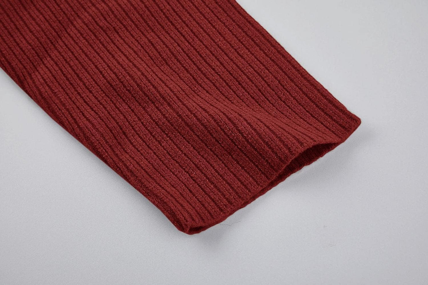 Womens Turtleneck Oversized Sweaters Dress Long Sleeve Drop Shoulder Pullover Loose Knit Dresses Red