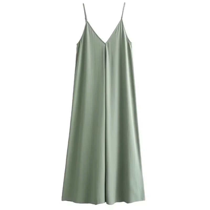 Slip Dress Women 2024 Summer Women'S Loose Dresses Sleeveless Thin Straps Black Long Dresses Backless Beach Holiday Dresses